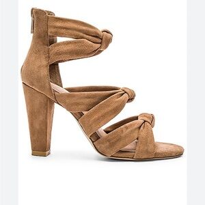 Raye Suede Revolve Nat Strappy Wrap Beige Heels sz 39
